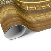 Victoriaans klok Gold Elegant Cadeaupapier (Rol Hoek)