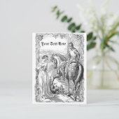 Victoriaans Knight Briefkaart (Staand voorkant)