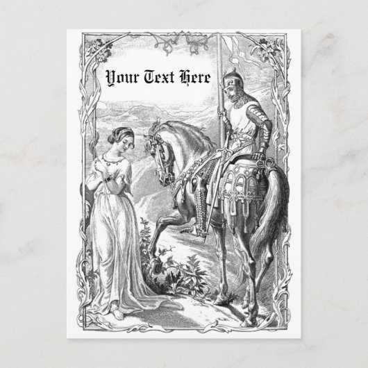 Victoriaans Knight Briefkaart (Voorkant)