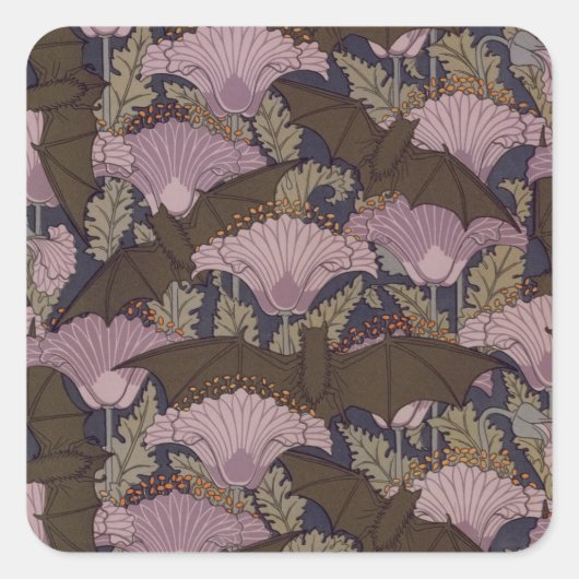 Victoriaans knuppel vierkante sticker (Voorkant)