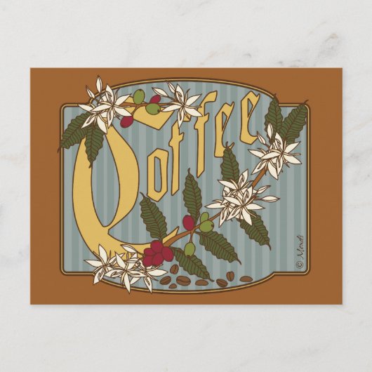 Victoriaans koffiebord briefkaart (Voorkant)