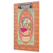 Victoriaans koloniaal Frans floraalperfueletiket Klembord (Links)