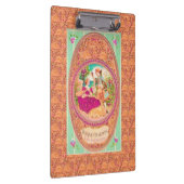 Victoriaans koloniaal Frans floraalperfueletiket Klembord (Rechts)