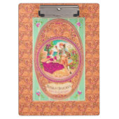 Victoriaans koloniaal Frans floraalperfueletiket Klembord (Voorkant)