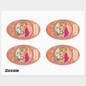 Victoriaans koloniaal Frans floraalperfueletiket Ovale Sticker (Vel)