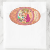 Victoriaans koloniaal Frans floraalperfueletiket Ovale Sticker (Tas)