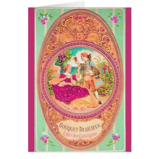 Victoriaans koloniaal Frans parfumlabel (Voorkant)