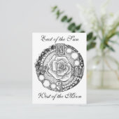 Victoriaans kompas Roos Briefkaart (Staand voorkant)
