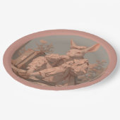 Victoriaans konijn wacht, voorjaar papieren bordje (Gekanteld)