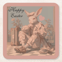 Victoriaans konijnenwachten, konijnenjongen, lente kartonnen onderzetters