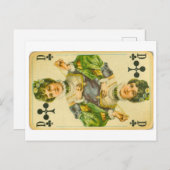 Victoriaans koningin van clubs briefkaart (Voorkant / Achterkant)