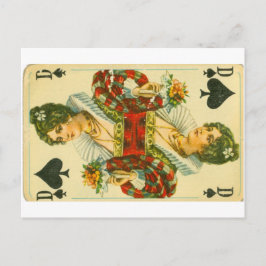 Victoriaans koningin van de schoppen briefkaart