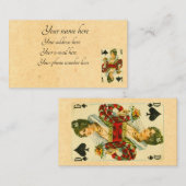 Victoriaans koningin van de schoppen visitekaartje (Voorkant / Achterkant)