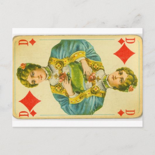 Victoriaans koningin van diamanten briefkaart (Voorkant)