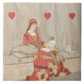 Victoriaans koningin van het hart Valentijn 1900 Tegeltje (Voorkant)