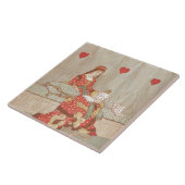 Victoriaans koningin van het hart Valentijn 1900 Tegeltje (Zijkant)