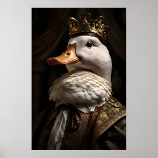 Victoriaans koninklijk eendportret, vintage dieren poster