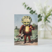 Victoriaans kool hoofd Briefkaart (Staand voorkant)