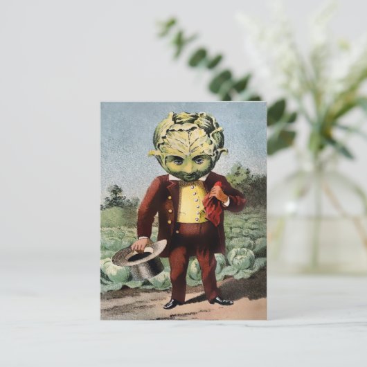 Victoriaans kool hoofd Briefkaart (Staand voorkant)