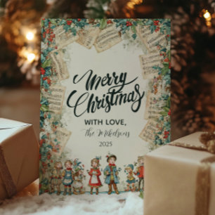 Victoriaans Koor Vrolijk Kerstfeest Feestdagenkaart