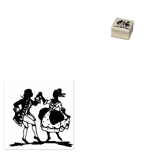 Victoriaans koppel Dansen Silhouette kunst Rubberstempel (Gestempeld)