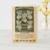 Victoriaans korsettenreclame kaart (Gele Bloem)