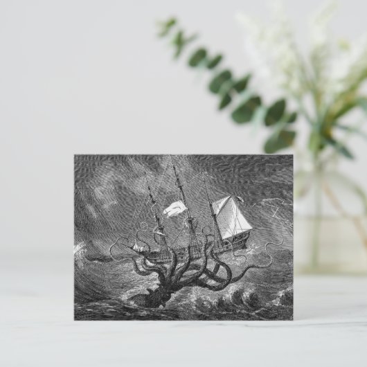  Victoriaans Kraken Briefkaart (Staand voorkant)