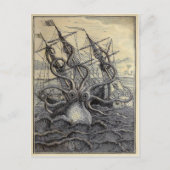  Victoriaans Kraken Briefkaart (Voorkant)