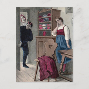 Victoriaans Krampus-bezoeken Briefkaart