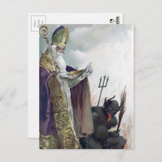  Victoriaans Krampus Briefkaart (Voorkant / Achterkant)