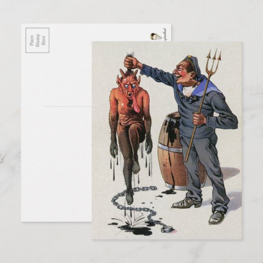  Victoriaans Krampus Briefkaart (Voorkant / Achterkant)