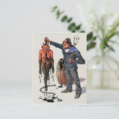  Victoriaans Krampus Briefkaart (Staand voorkant)