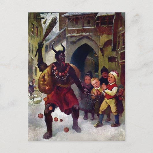 Victoriaans Krampus Briefkaart (Voorkant)