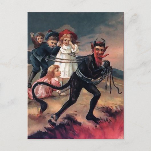  Victoriaans Krampus Briefkaart (Voorkant)