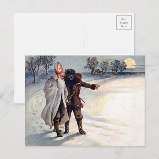  Victoriaans Krampus Briefkaart (Voorkant / Achterkant)