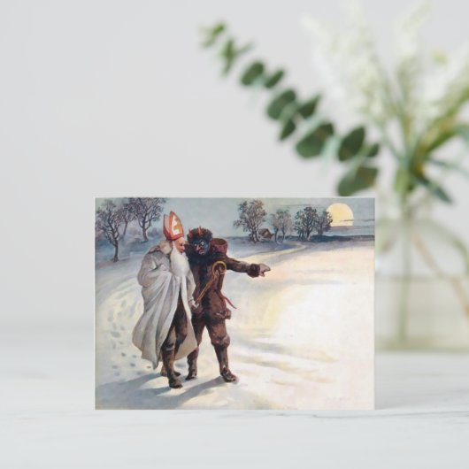  Victoriaans Krampus Briefkaart (Staand voorkant)