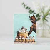  Victoriaans Krampus Briefkaart (Staand voorkant)