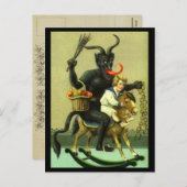 Victoriaans Krampus-Briefkaart Feestdagenkaart (Voorkant / Achterkant)