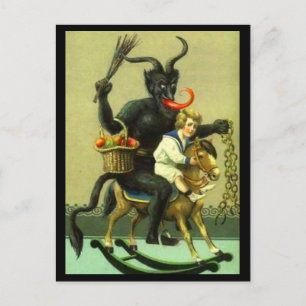 Victoriaans Krampus-Briefkaart Feestdagenkaart