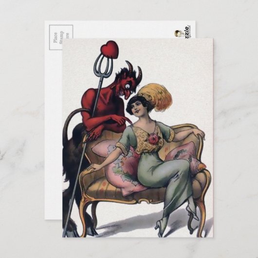  Victoriaans Krampus Devil Briefkaart (Voorkant / Achterkant)