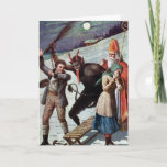 Victoriaans Krampus-kerstkaart Feestdagen Kaart<br><div class="desc">Victoriaans Krampus-kerstkaart.</div>