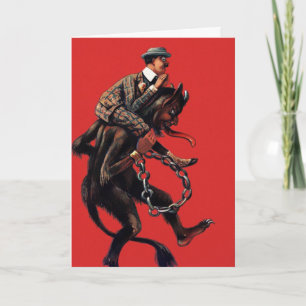  Victoriaans Krampus-kerstkaart Feestdagen Kaart