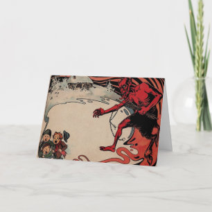  Victoriaans Krampus-kerstkaart Feestdagen Kaart