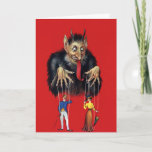 Victoriaans Krampus-kerstkaart Feestdagen Kaart<br><div class="desc">Victoriaans Krampus-kerstkaart.</div>