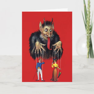 Victoriaans Krampus-kerstkaart Feestdagen Kaart