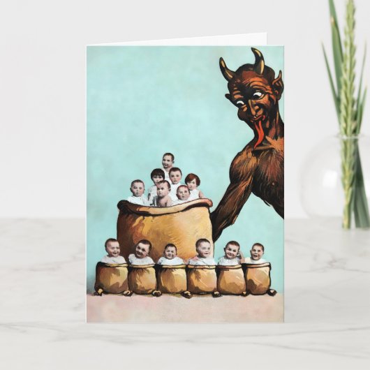  Victoriaans Krampus-kerstkaart Feestdagen Kaart (Voorkant)