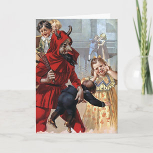  Victoriaans Krampus-kerstkaart Feestdagen Kaart