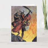  Victoriaans Krampus-kerstkaart Feestdagen Kaart (Voorkant)