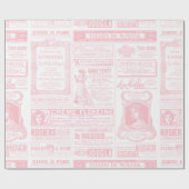 Victoriaans krant antiek Frans roze Cadeaupapier (Vlak)