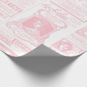 Victoriaans krant antiek Frans roze Cadeaupapier (Hoek)